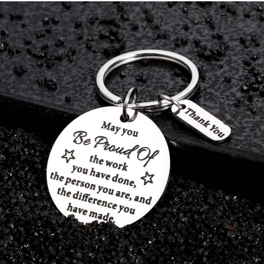 Lot of 9 Co-Worker Employee Teammate Appreciation Keychain Silver